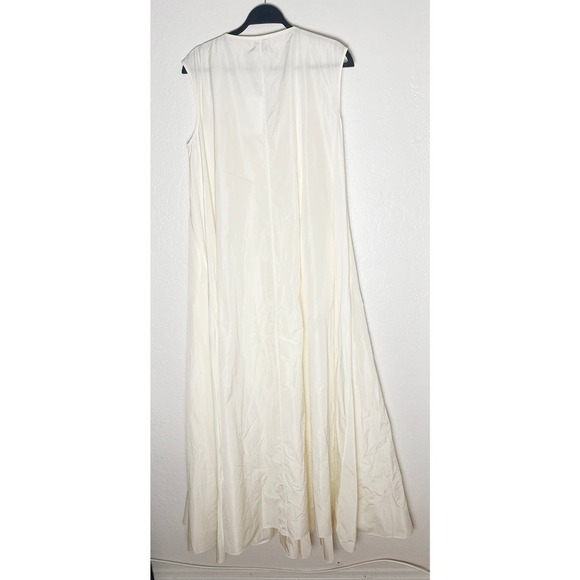CO Women's Tucked Waist V-neck Gown Taffeta Soft Pleats Cape Effect Back NWT - Picture 3 of 8